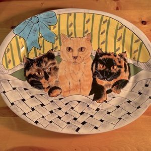 LARGE Cats By Nina Lyman Tray/Platter 3 CATS